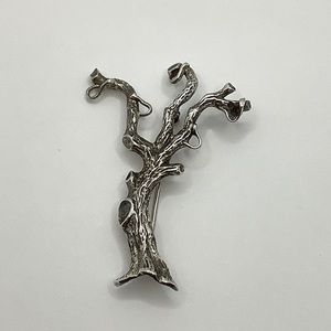 Beau Sterling Tree Brooch Pin Vintage Modernist Art 7.40g